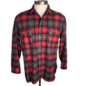 Vintage Pendleton 100% Virgin Wool Plaid Button Down Shirt Size 17.5